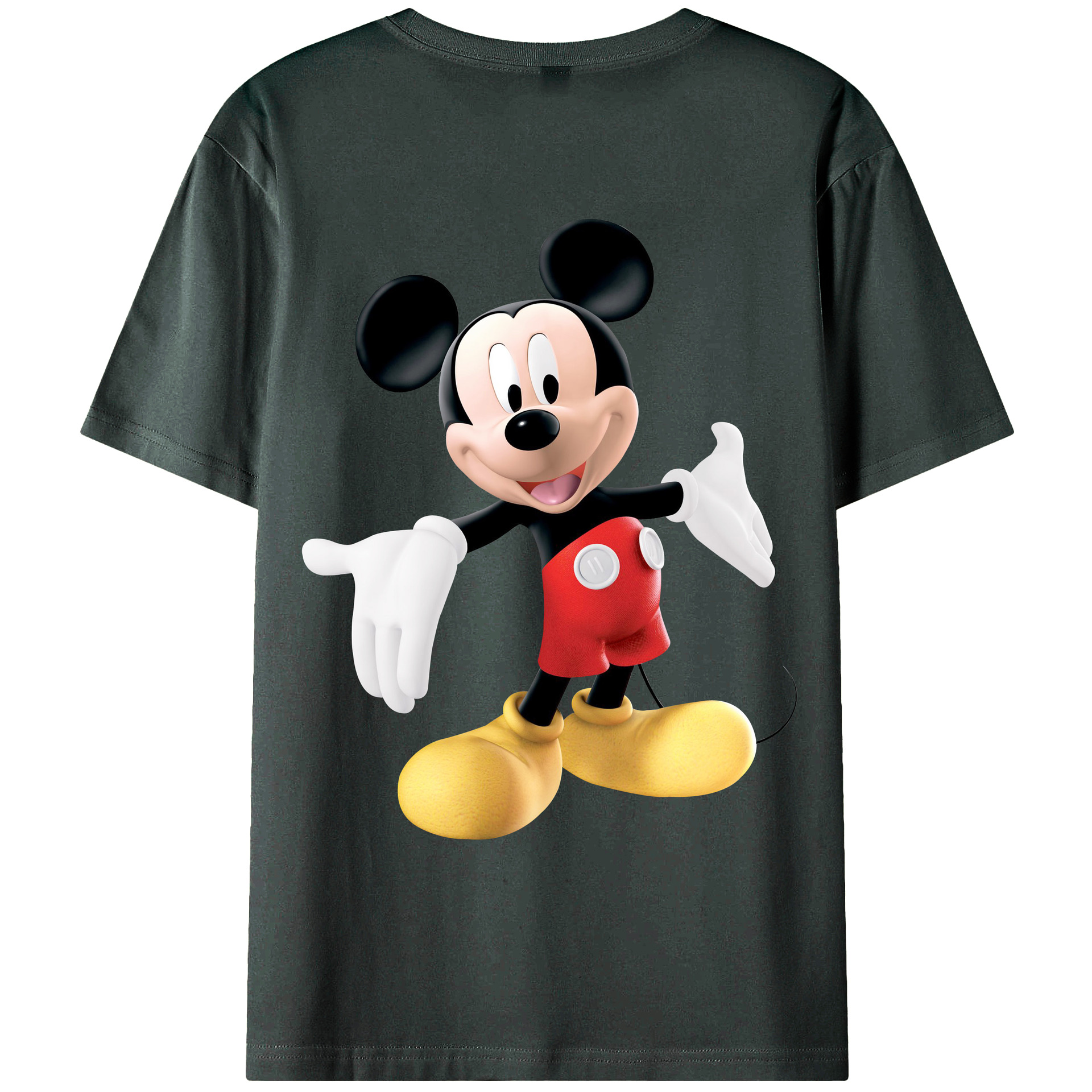 （画像用） ミッキーマウス Mickey Mouse 綿100％ メンズ半袖Tシャツ（バックプリント） 通気性